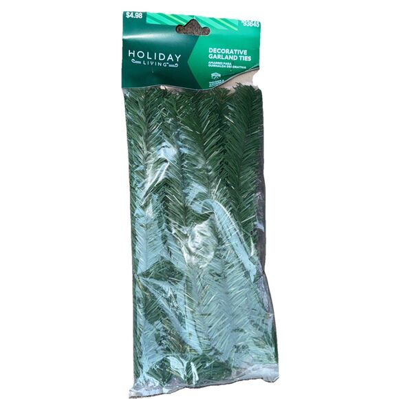 14" Pine Twist Ties 10 Pine Garland Hangers Holiday Decorating made Easy 10 Pk - Picture 1 of 3